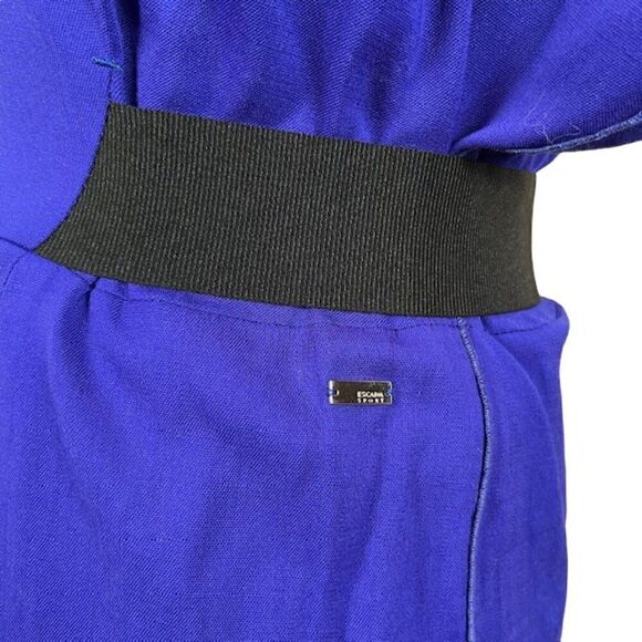 Escada Dorris Dress Stained Glass Violet Purple Black Elastic Waist Size 6 (36) - Picture 2 of 13